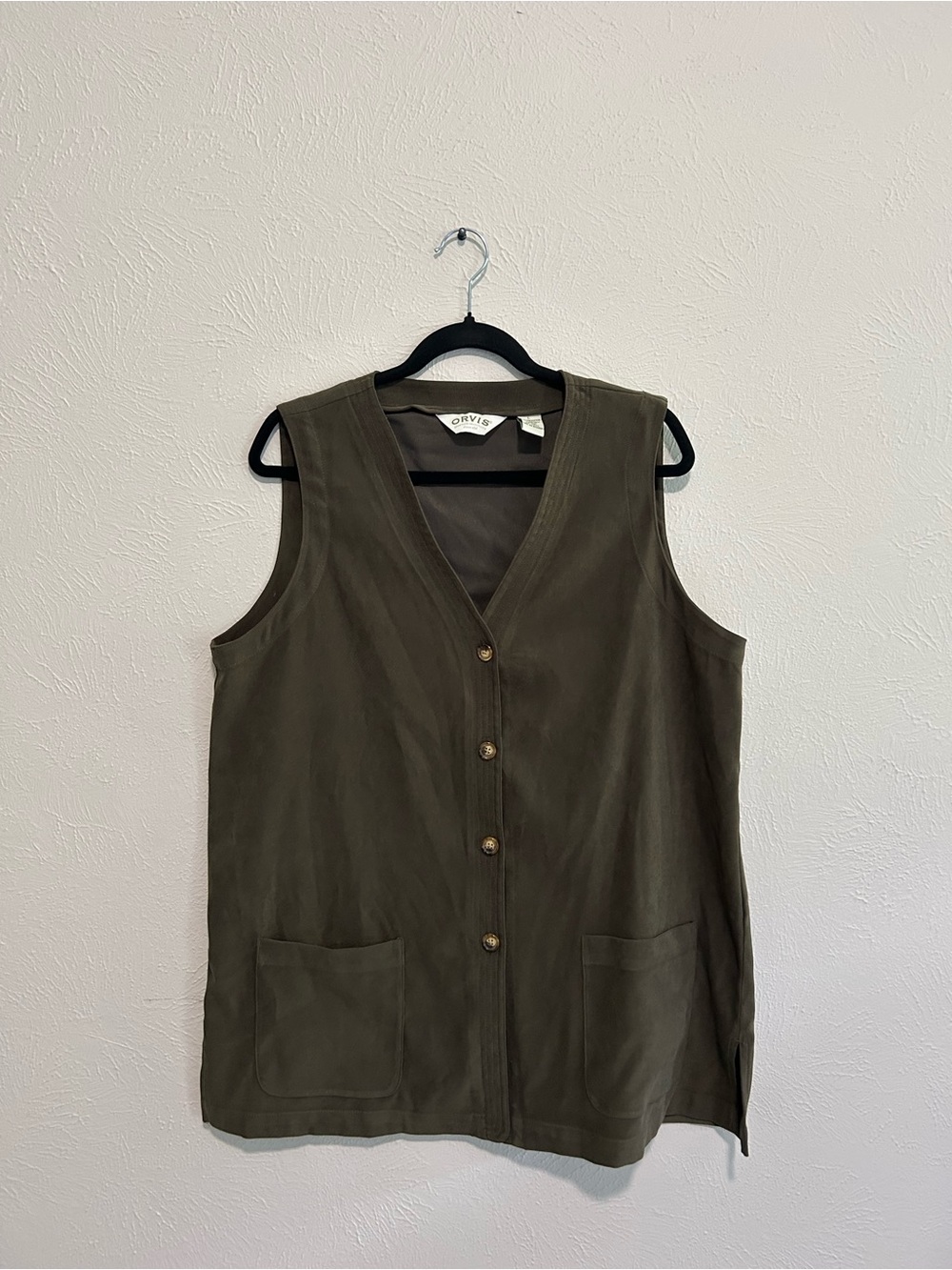 Orvis Olive Utility Vest with Button Front